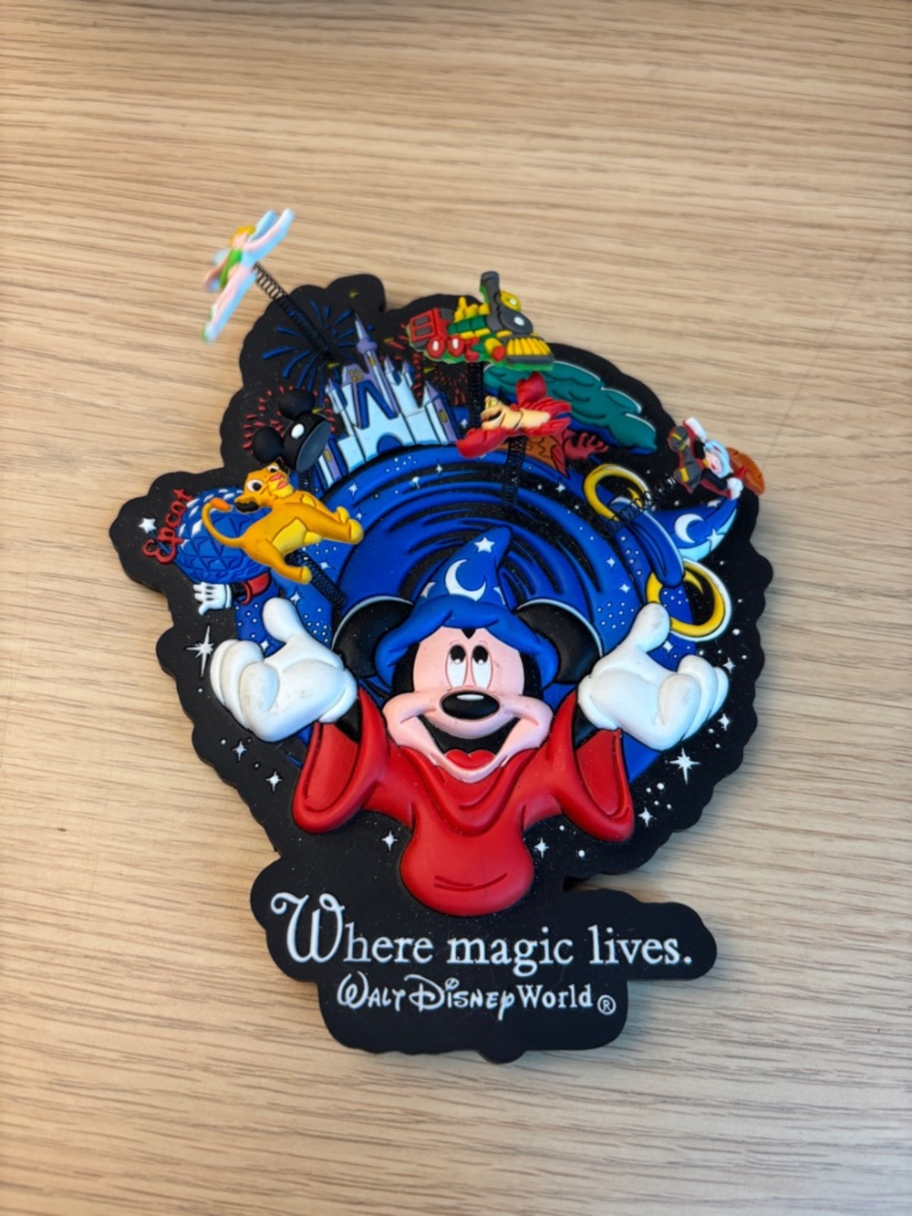 Walt Disney World Sourceror Mickey “Where The‎ Magic Lives" 3-D rubber Magnet